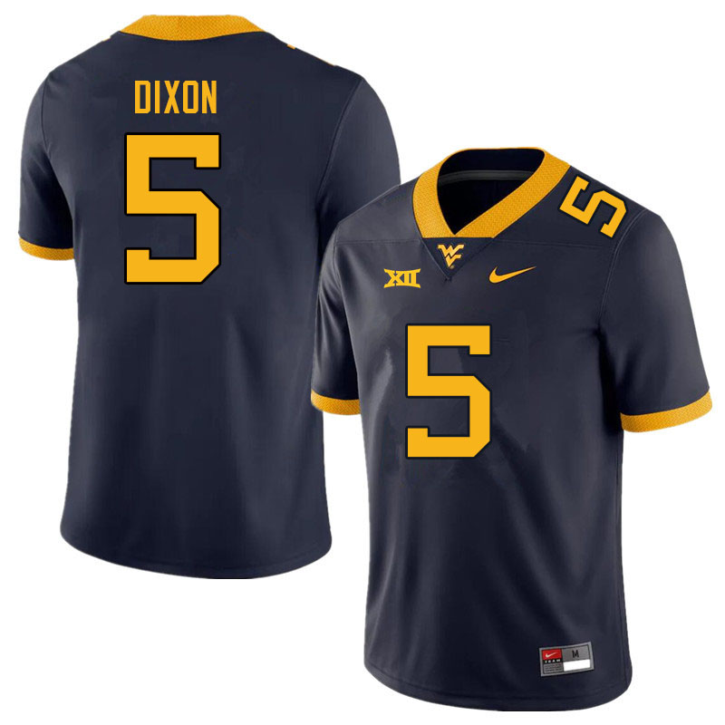 Men #5 Lance Dixon West Virginia Mountaineers College Football Jerseys Sale-Navy